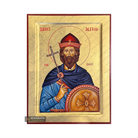 Saint Alfred the King Handwritten Icon with Gold Leaves