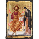 Saint Arsenios Deesis to Christ Icon with Aged Gold Leaves