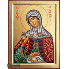 Saint Juliana of Lazarevo Handwritten Orthodox Icon with Gold Leaves