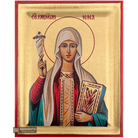 St Nina Christian Greek Orthodox Icon on Wood with Gold Leaf