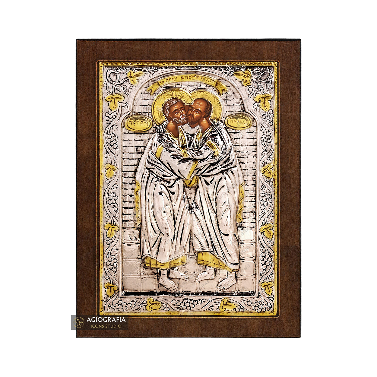 Saints Apostles Peter & Paul Christian Orthodox Silver Plated Icon