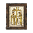 Saints Constantine and Helen Pure Silver and 24k Gold Plated Icon