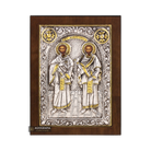 Saints Cosmas and Damianos Christian Orthodox Silver Plated Icon
