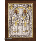 Saints Cosmas and Damianos Christian Orthodox Silver Plated Icon