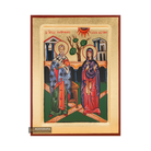 Saints Cyprian & Justine Handwritten Icon with Gold Leaves