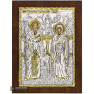 Saints Cyprian & Justina of Nicomedea Orthodox Silver Plated Icon