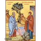 22k Sts Joachim Anna - Gold Leaf Background Christian Orthodox Icon