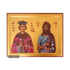 22k Saints John and Irene Handwritten Gold Leaves Background Icon