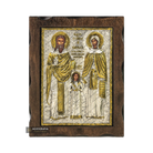 Saints Raphael Nicholas Irene Pure Silver and 24k Gold Plated Icon