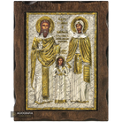 Saints Raphael Nicholas Irene Pure Silver and 24k Gold Plated Icon