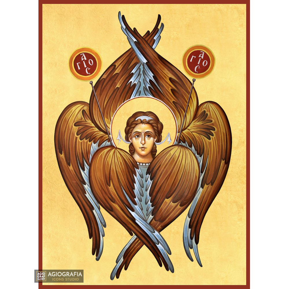 22k Seraphim Gold Leaf Background Christian Orthodox Icon