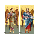 2 Icons - Archangels Michael & Gabriel with 22 karats Gold Leaf