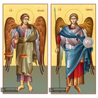 2 Icons - Archangels Michael & Gabriel with 22 karats Gold Leaf