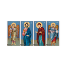 4 Icons Christ Virgin Mary Archangels Michael Gabriel Blue Background