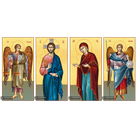 4 Icons Jesus Christ Virgin Mary Archangels Michael & Gabriel 22k Gold