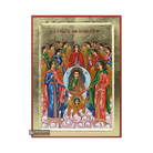 18 karats Synaxis of the Archangels Orthodox Wood Icon with Gold Leaf