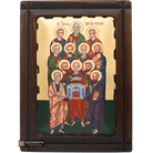 The 12 Holy Apostles Greek Orthodox Wood Icon with Gold Leaf