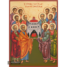 The 12 Holy Apostles Gold Print Greek Icon with Aged Gold Foil