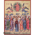 The Ascension of The Lord Gold Print Christian Icon on Aged Gold Foil