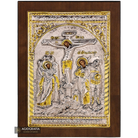 Crucifixion of The Lord Christian Orthodox Silver Plated Icon