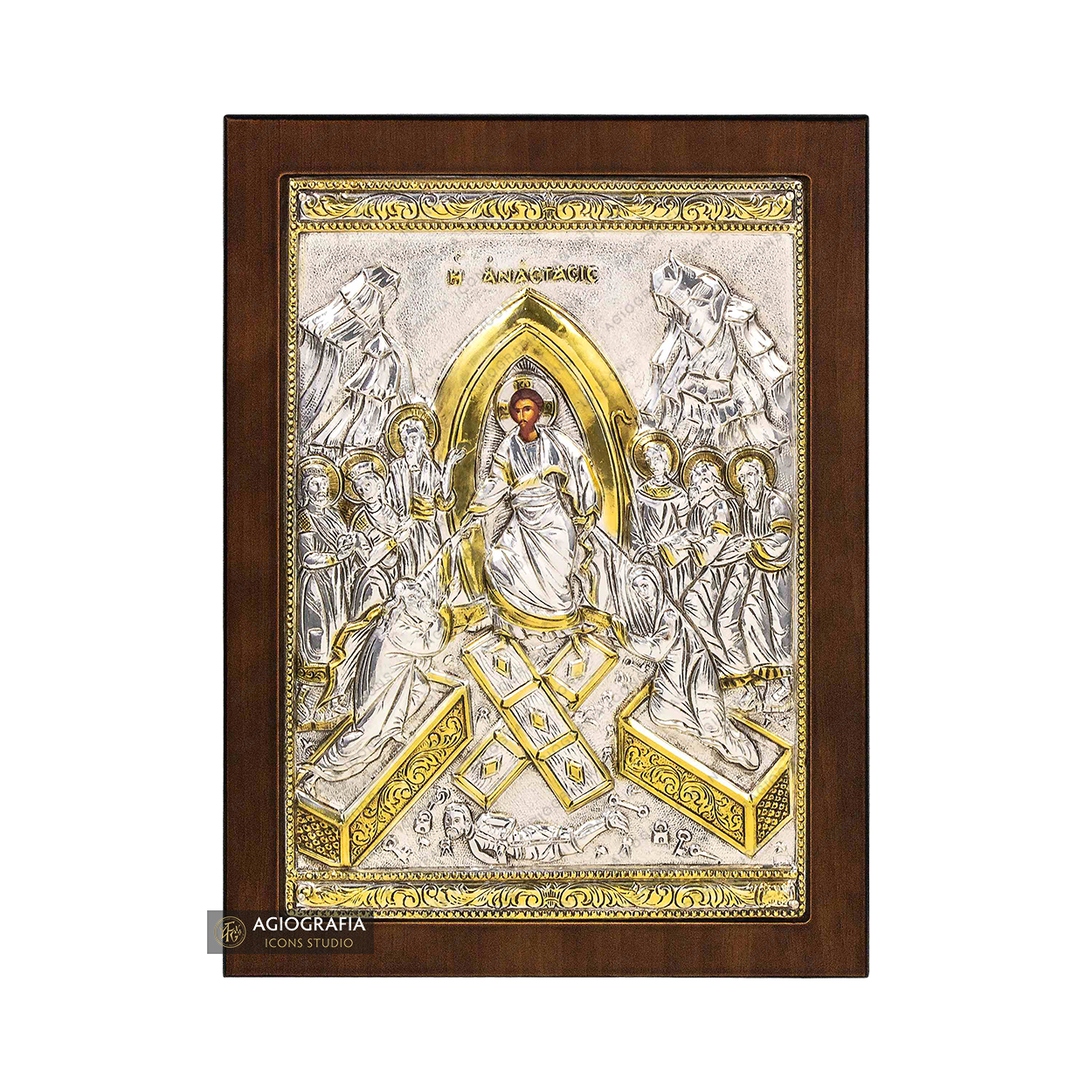 Nativity of the Lord Christian Orthodox Silver Plated Icon