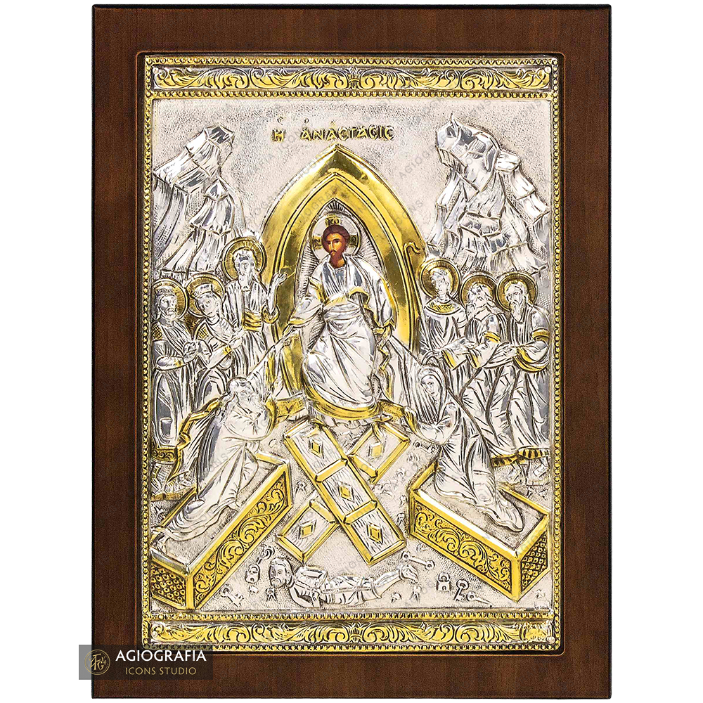 Nativity of the Lord Christian Orthodox Silver Plated Icon