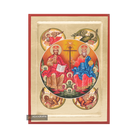 18k The Holy Trinity with the 4 Evangelists Icon with Gold Leaf