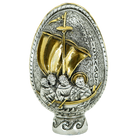 Saint Nicholas - Miracle at the sea Pure Silver and 24k Plated Egg