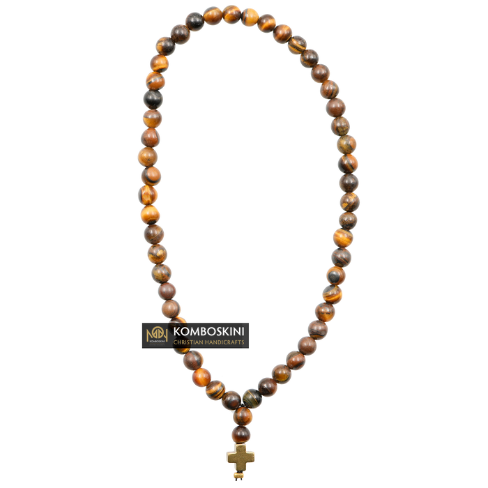 Prayer Rope of Tiger's Eye Semi-Precious Stones with 33 knots