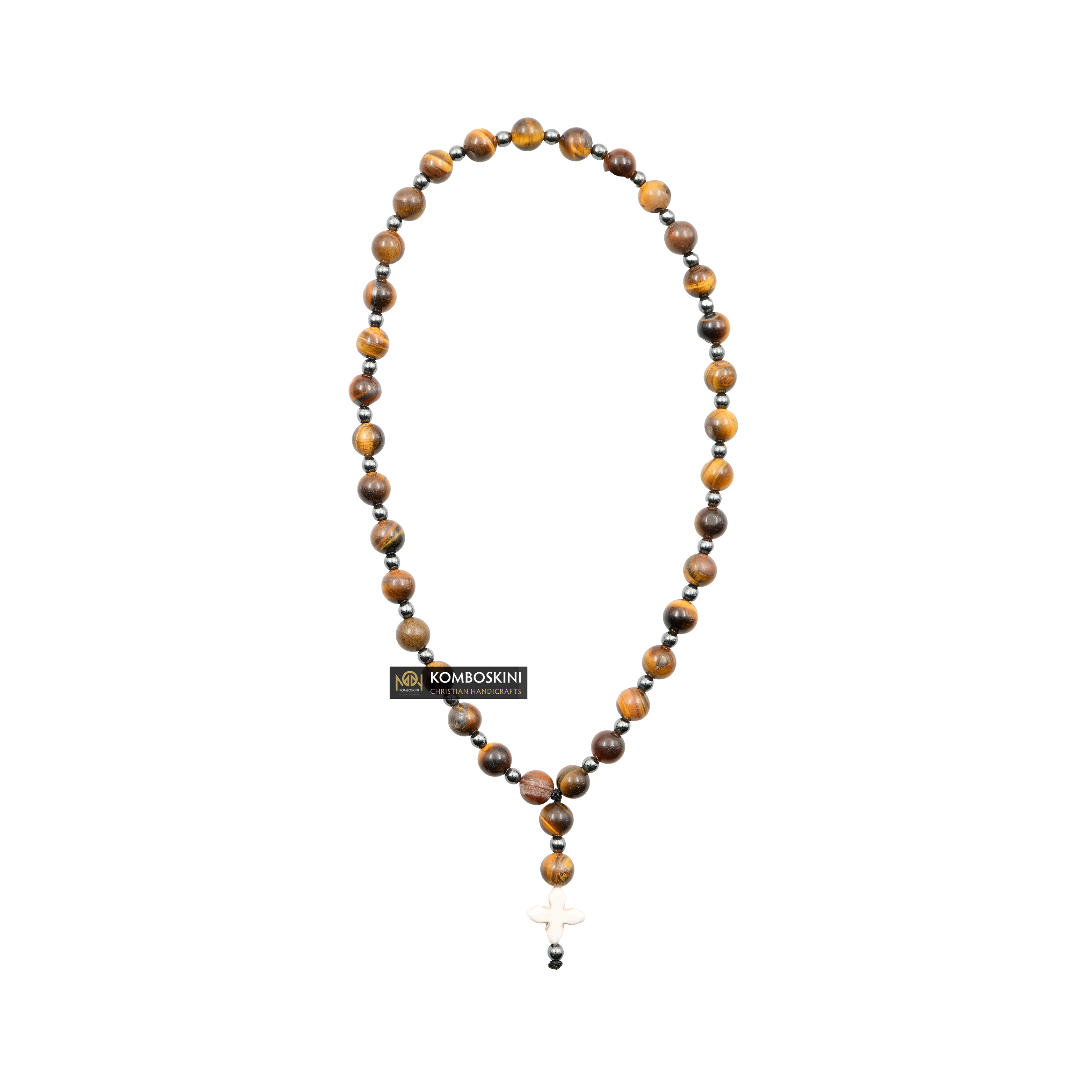 Prayer Rope of Tiger's Eye Semi-Precious Stones with 50 knots