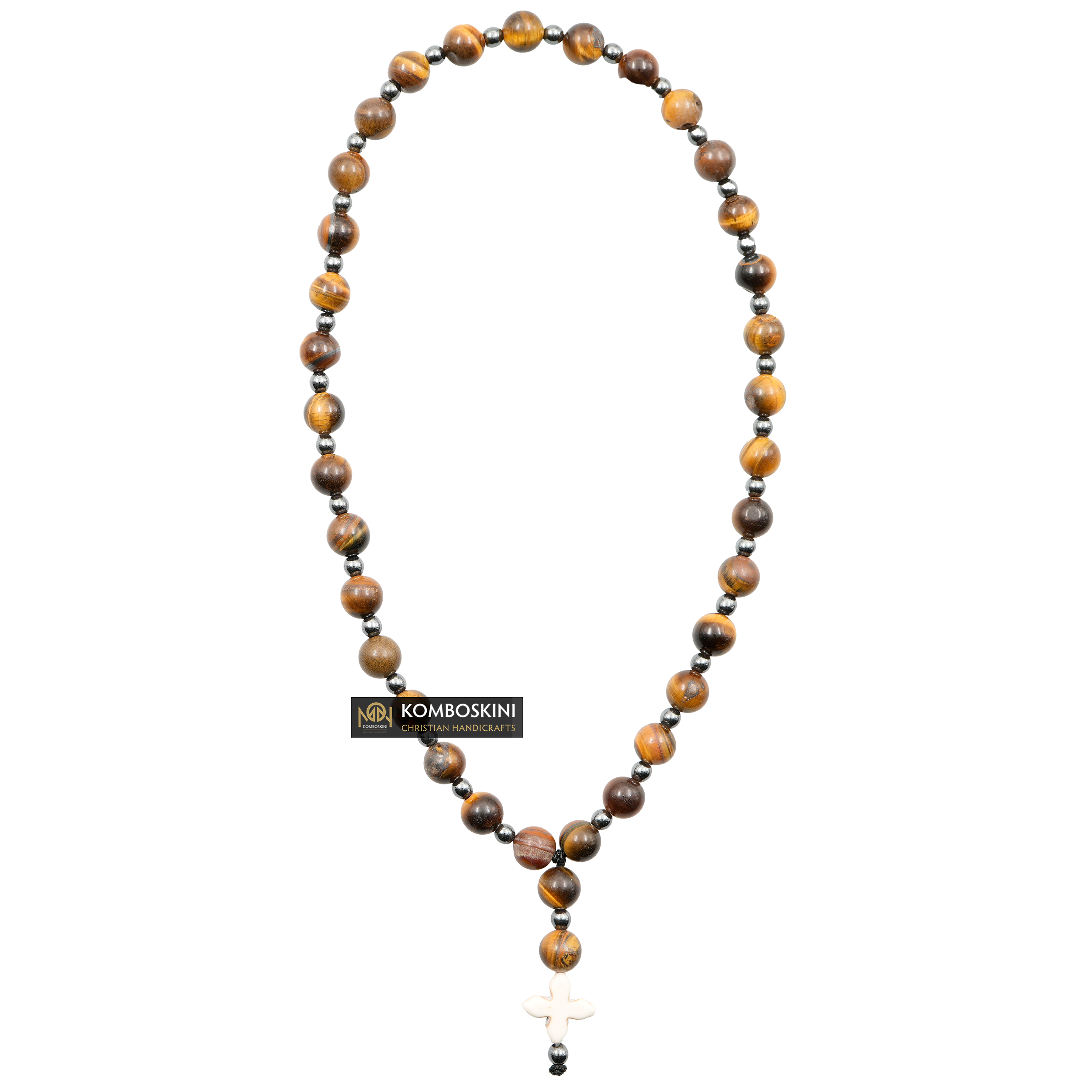 Prayer Rope of Tiger's Eye Semi-Precious Stones with 50 knots