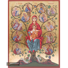 Tree of Jesse Gold Print Christian Icon with Aged Gold Foil