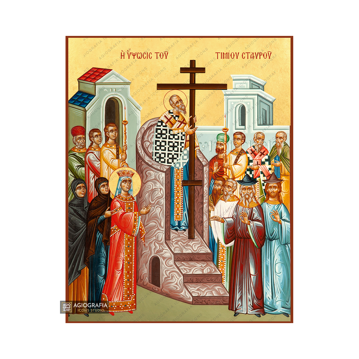 22k Exaltation of the Holy Cross - Exclusive Gold Leaf Icon