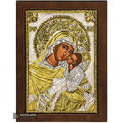 Virgin Mary Byzantine Christian Orthodox Silver Plated Icon