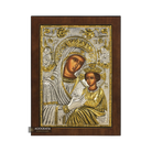 Virgin Mary Byzantine Christian Orthodox Silver Plated Icon