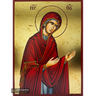 Virgin Mary Deesis Gold Print Icon with Aged Gold Foil