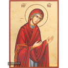 Virgin Mary Deesis Gold Print Icon with Aged Gold Foil