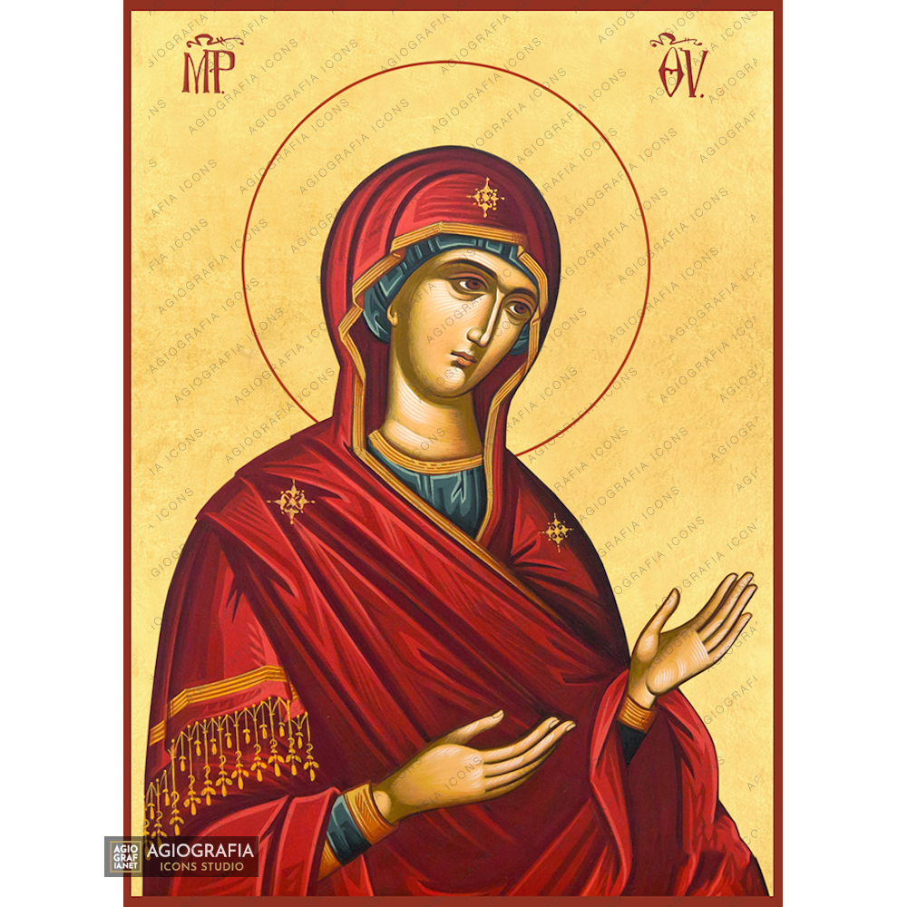 22k Virgin Mary Deesis - Exclusive Mt Athos Gold Leaf Orthodox Icon