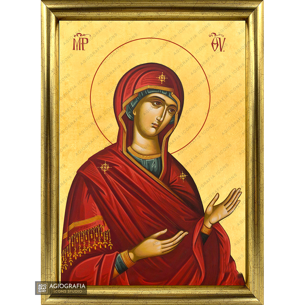 22k Virgin Mary Deesis - Exclusive Mt Athos Framed Gold Leaf Icon