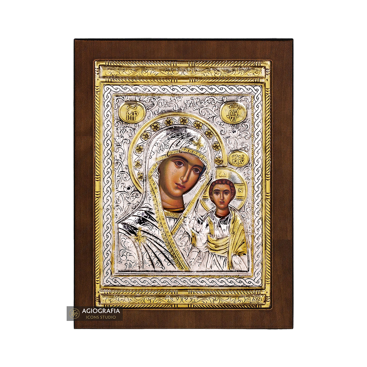 Virgin Mary of Kazan Christian Orthodox Silver Plated Icon