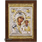 Virgin Mary of Kazan Christian Orthodox Silver Plated Icon