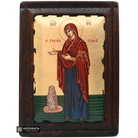 Virgin Mary Gerontissa Greek Orthodox Wood Icon with Gold Leaf