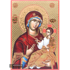 Virgin Mary Joy of All Icon with Gilding Effect Gold Foil Background