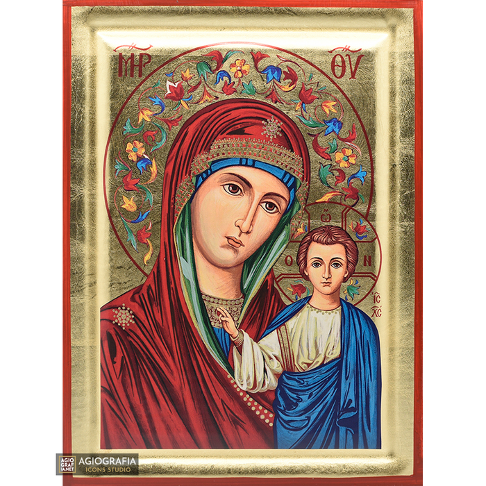 Gottesmutter von Kazan russisch-christlich-orthodoxe Ikone mit Blattgold