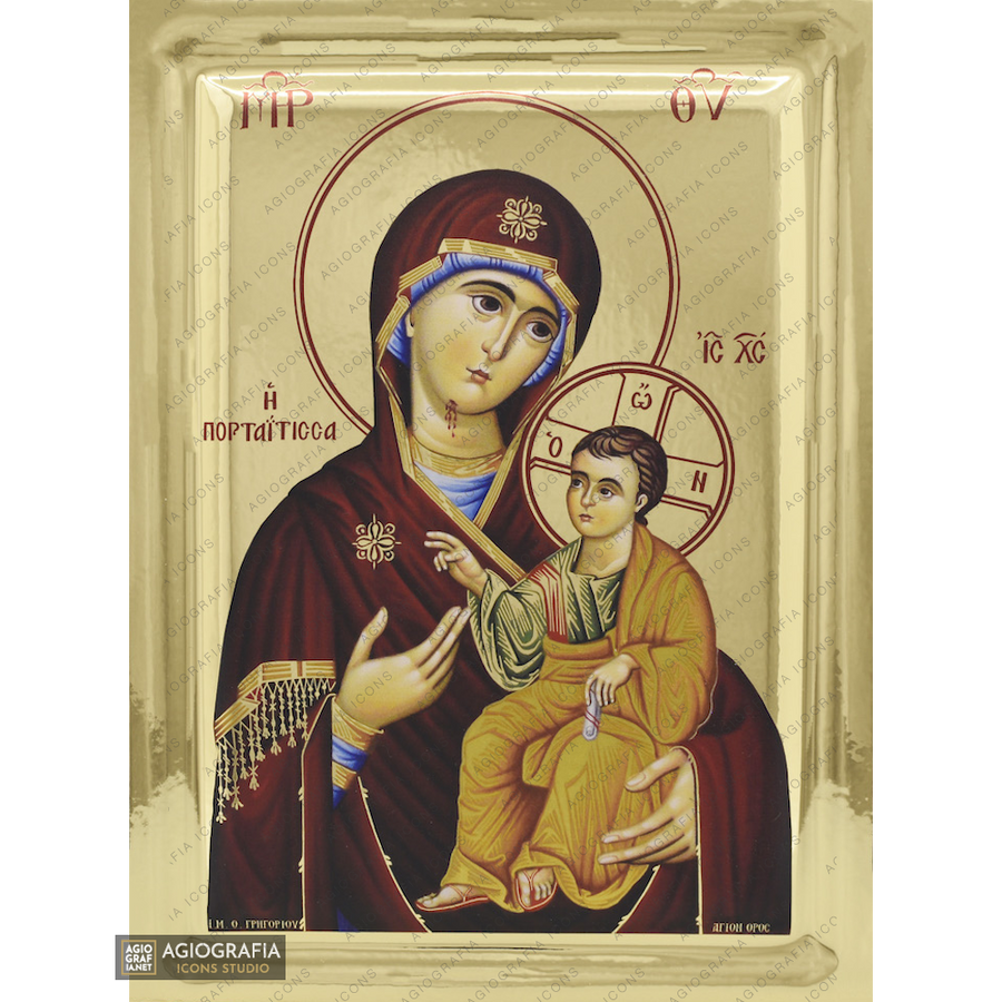 Vergine Maria Custode della Porta (Portaitissa) icona a foglia d'oro