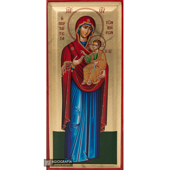 Gottesmutter Portaitissa Berg Athos orthodoxe Holzikone mit Blattgold
