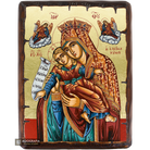 Virgin Mary of Kykkou Byzantine Orthodox Wood Icon with Gold Leaf