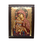 Virgin Mary of Kykkou Greek Orthodox Wood Icon with Gold Leaf