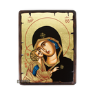 Virgin Mary of Great Grace Greek Orthodox Wood Icon with Gold Leaf