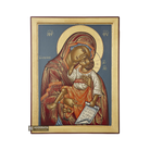 Virgin Mary Mother of Tenderness Handwritten Icon Matte Gold Leaves